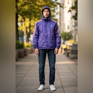 Adidas Men's Vibrant Purple Windbreaker